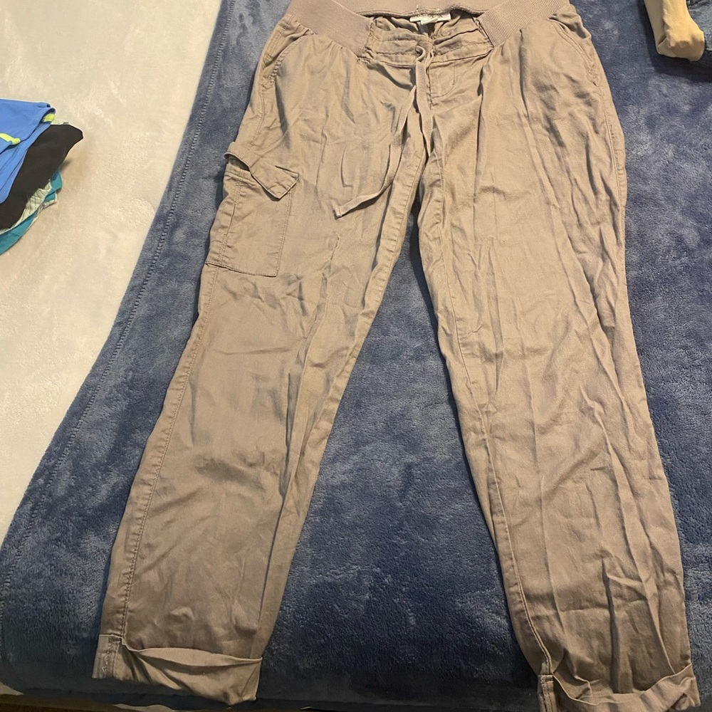 Motherhood maternity cargo pants with drawstring size small